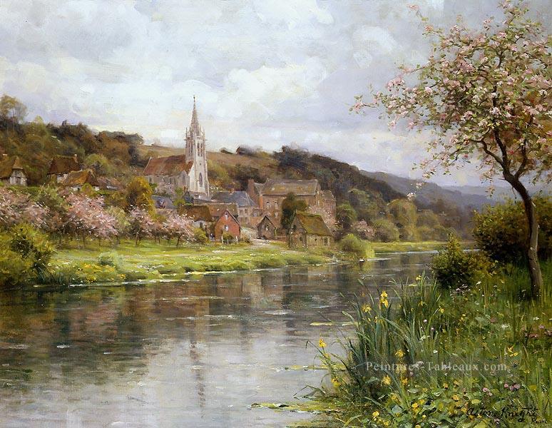 Le long de la seine paysage Louis Aston Knight river Peintures à l'huile